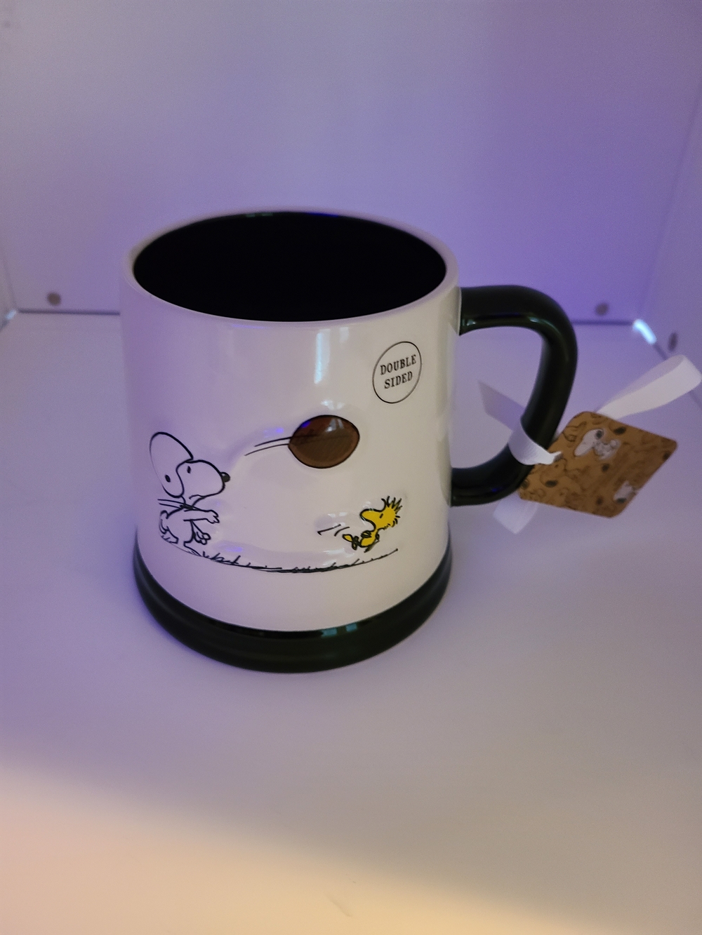 Rae Dunn Peanuts White and Black Snoopy & Woodstock Go Team Fall  Football Mug